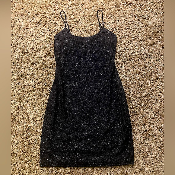 Lucy in the Sky- Fonda Glitter Bodycon Dress in Blue - Picture 1 of 3